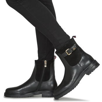 Tommy Hilfiger THERMO MATERIAL MIX BELT BOOTIE Noir
