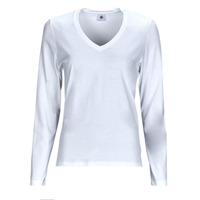 Vêtements Femme T-shirts manches longues Petit Bateau ML COL V Blanc