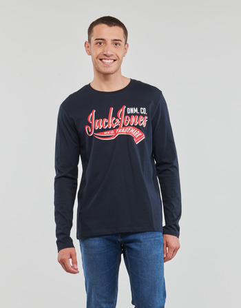 Vêtements Homme T-shirts manches longues Jack & Jones JJELOGO TEE LS O-NECK 2 COL AW23 SN Marine