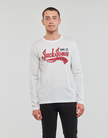 Vêtements Homme T-shirts manches longues Jack & Jones JJELOGO TEE LS O-NECK 2 COL AW23 SN Blanc