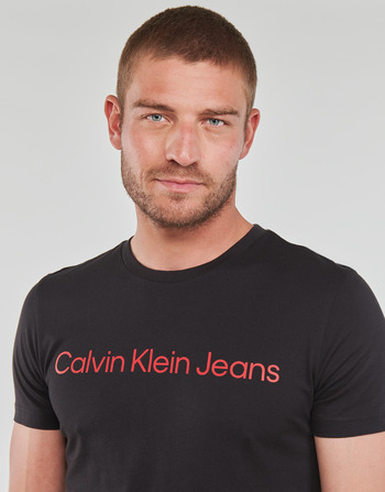 Calvin Klein Jeans CORE INSTITUTIONAL LOGO SLIM TEE Noir / Rouge