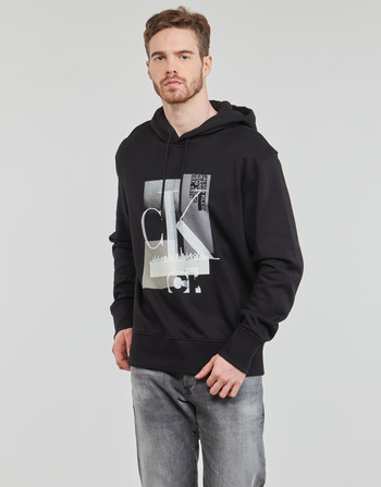 Vêtements Homme Sweats Calvin Klein Jeans CONNECTED LAYER LANDSCAPE HOODIE Noir