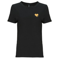 Vêtements Femme T-shirts manches courtes Only ONLKITA S/S LOGO TOP Noir