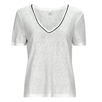 Vêtements Femme T-shirts manches courtes Only ONLDORIT S/S V-NECK SHINE TOP JRS Blanc