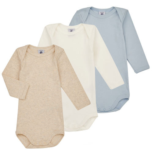 Vêtements Enfant Pyjamas / Chemises de nuit Petit Bateau BODY US ML PASTEL PACK X3 Bleu / Blanc / Beige