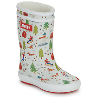 Chaussures Enfant Bottes de pluie Aigle LOLLY POP FUR PRINT Blanc / Multicolore