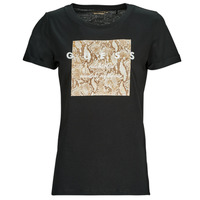 Vêtements Femme T-shirts manches courtes Guess SS RN PYTHON TEE Noir