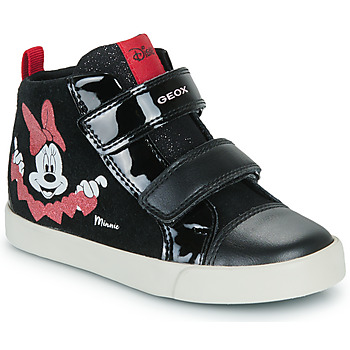 Chaussures Fille Baskets montantes Geox B KILWI GIRL D Noir / Rouge