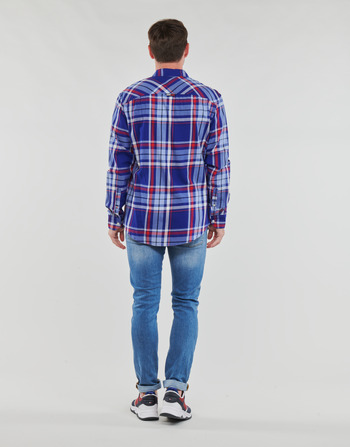 Tommy Jeans TJM CLSC ESSENTIAL CHECK SHIRT Marine / Blanc / Rouge