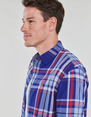 Tommy Jeans TJM CLSC ESSENTIAL CHECK SHIRT Marine / Blanc / Rouge