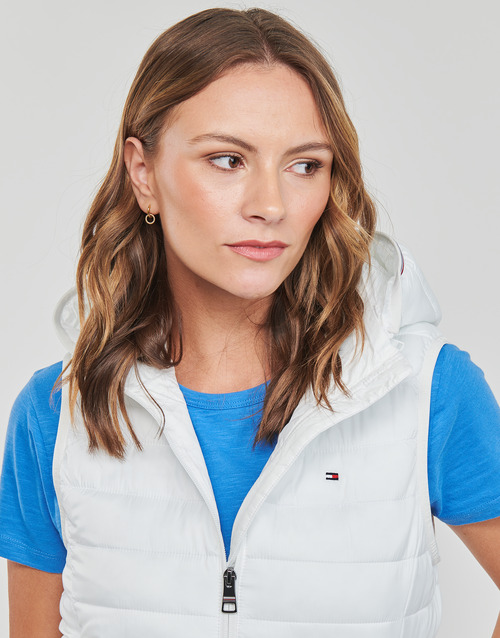 Tommy Hilfiger LW PADDED GLOBAL STRIPE VEST Blanc