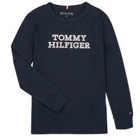 Vêtements Garçon T-shirts manches longues Tommy Hilfiger TOMMY HILFIGER LOGO TEE L/S Marine