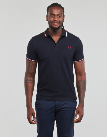 Fred Perry TWIN TIPPED FRED PERRY SHIRT Marine / Blanc / Rouge
