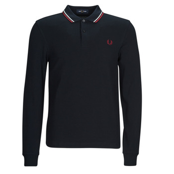 Vêtements Homme Polos manches longues Fred Perry LS TWIN TIPPED SHIRT Marine