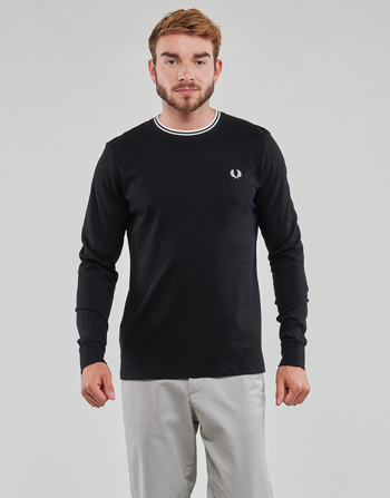 Vêtements Homme T-shirts manches longues Fred Perry TWIN TIPPED T-SHIRT Noir