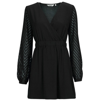 Vêtements Femme Robes courtes Only ONLLISA L/S SHORT DRESS WVN Noir
