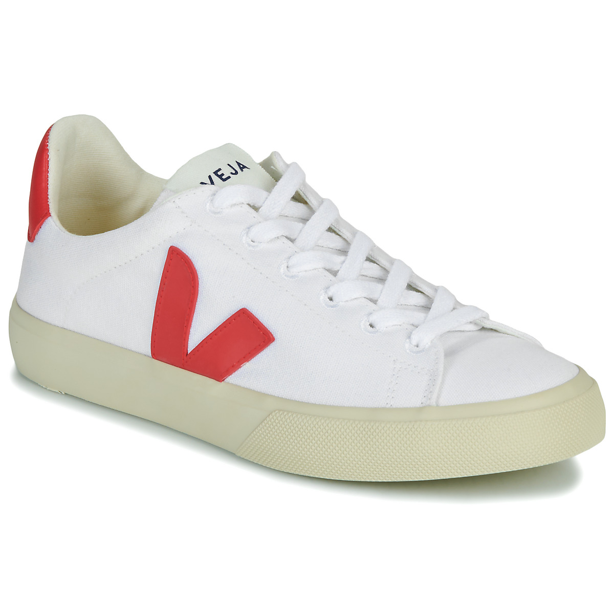 Chaussures Baskets basses Veja CAMPO CANVAS Blanc / Rouge