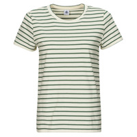 Vêtements Femme T-shirts manches courtes Petit Bateau A0A9P COL ROND Blanc / Vert