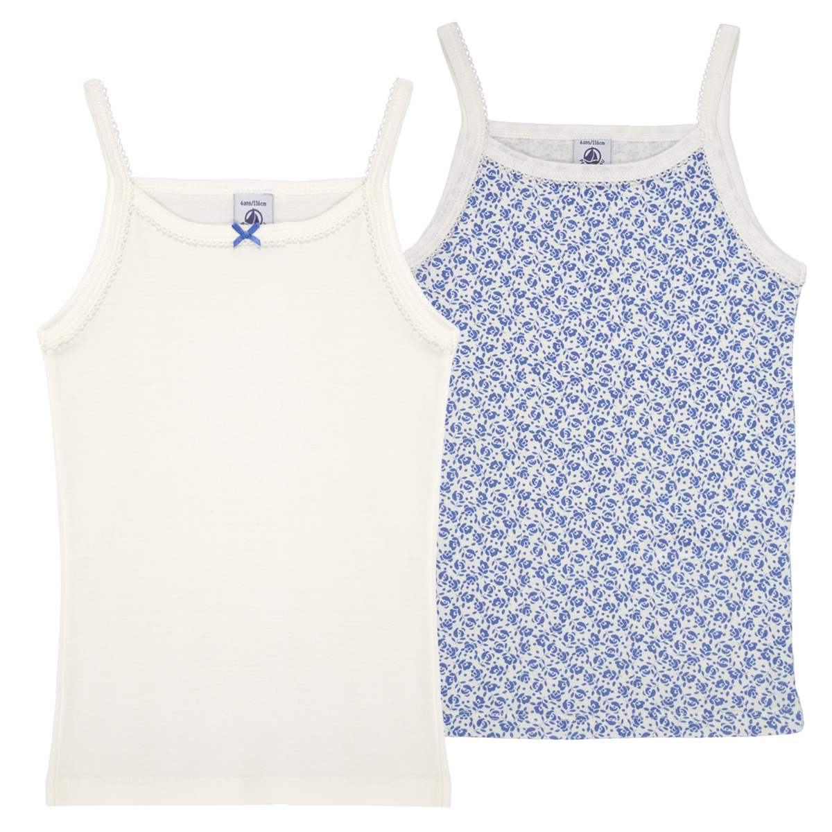 Vêtements Fille Débardeurs / T-shirts sans manche Petit Bateau A0A4D X2 Bleu / Blanc