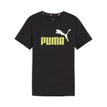 Vêtements Garçon T-shirts manches courtes Puma ESS+ 2 COL LOGO TEE B Noir