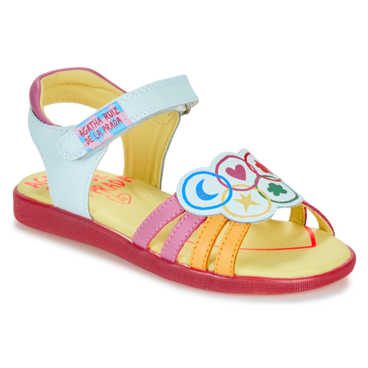 Chaussures Fille Sandales et Nu-pieds Agatha Ruiz de la Prada SANDALIA OLIMPIADAS Blanc / Multicolore