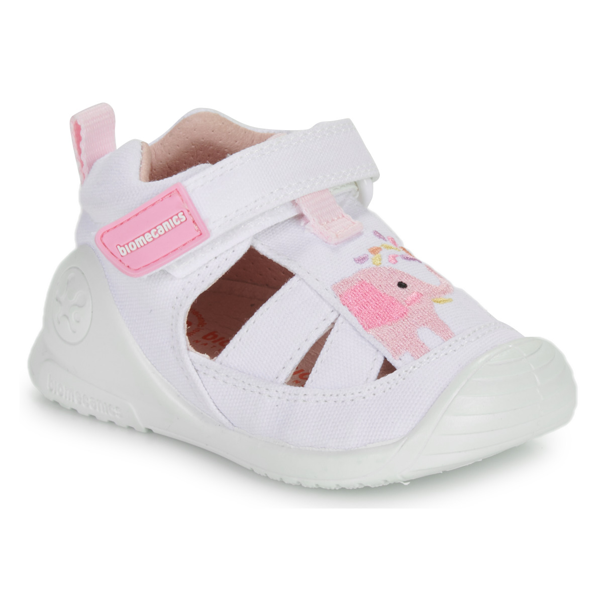Chaussures Fille Sandales et Nu-pieds Biomecanics SANDALIA ELEFANTE Blanc / Rose
