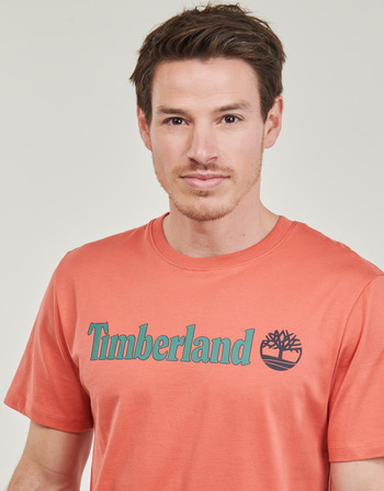 Timberland Linear Logo Short Sleeve Tee Marron