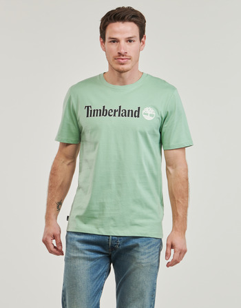 Timberland Linear Logo Short Sleeve Tee Gris / Vert