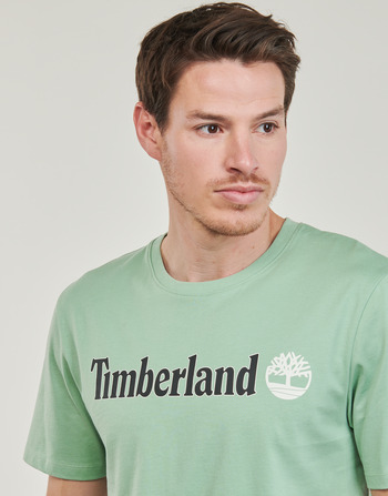 Timberland Linear Logo Short Sleeve Tee Gris / Vert