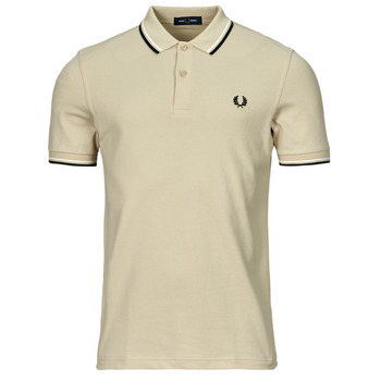 Vêtements Homme Polos manches courtes Fred Perry TWIN TIPPED FRED PERRY SHIRT Ecru / Noir