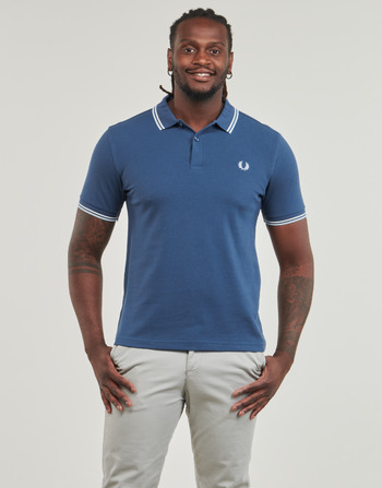 Fred Perry TWIN TIPPED FRED PERRY SHIRT Bleu / Blanc