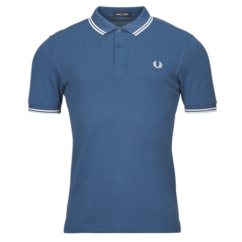 Vêtements Homme Polos manches courtes Fred Perry TWIN TIPPED FRED PERRY SHIRT Bleu / Blanc