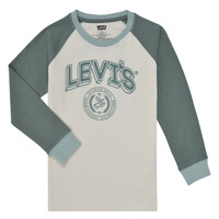 Vêtements Garçon T-shirts manches longues Levi's PREP COLORBLOCK LONGSLEEVE Blanc / Vert