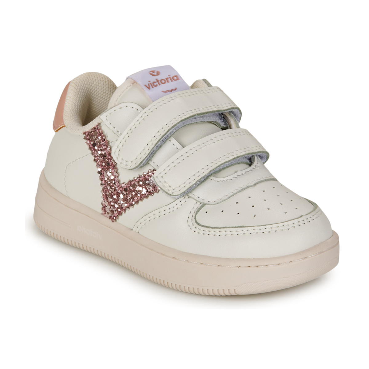 Chaussures Fille Baskets basses Victoria SIEMPRE Blanc / Rose