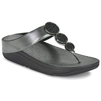 Chaussures Femme Tongs FitFlop Halo Bead-Circle Metallic Toe- Noir