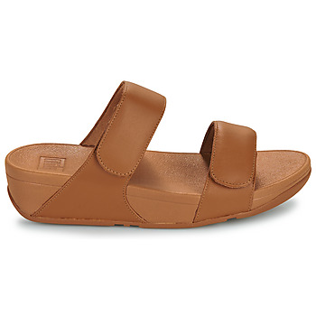 FitFlop Lulu Adjustable Leather Slides Marron / Camel