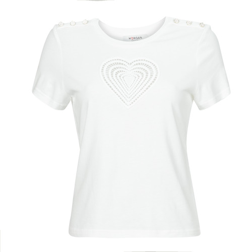 Vêtements Femme T-shirts manches courtes Morgan DISTRI Blanc