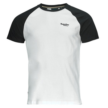 Vêtements Homme T-shirts manches courtes Superdry ESSENTIAL LOGO BASEBALL TSHIRT Blanc / Noir