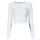 Vêtements Femme T-shirts manches courtes Tommy Jeans TJW RUCHE RIB TOP LS Blanc