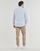 Vêtements Homme Chemises manches longues Tommy Jeans TJM MAO STRIPE LINEN BLEND SHIRT Blanc / Bleu