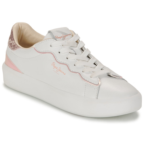 Chaussures Femme Baskets basses Pepe jeans DOBBIE SEAL Blanc / Rose