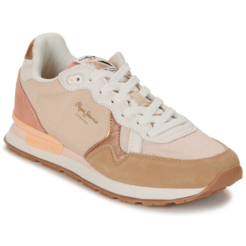 Chaussures Femme Baskets basses Pepe jeans BRIT MIX W Beige / Rose