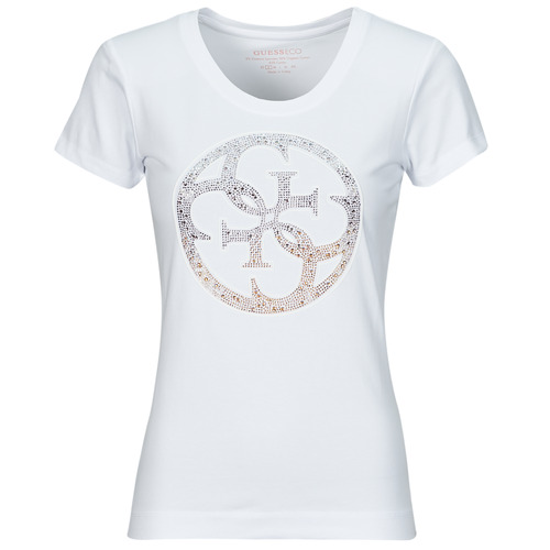 Vêtements Femme T-shirts manches courtes Guess 4G LOGO Blanc