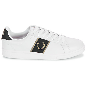 Fred Perry B721 Leather Branded Webbing Blanc / Noir