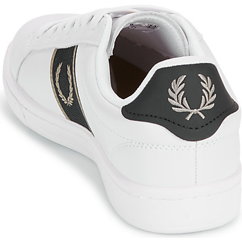 Fred Perry B721 Leather Branded Webbing Blanc / Noir