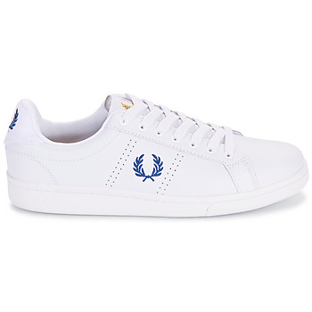 Fred Perry B721 Leather / Towelling Blanc / Bleu