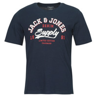 Vêtements Homme T-shirts manches courtes Jack & Jones JJELOGO TEE SS O-NECK 2 COL SS24 SN Marine