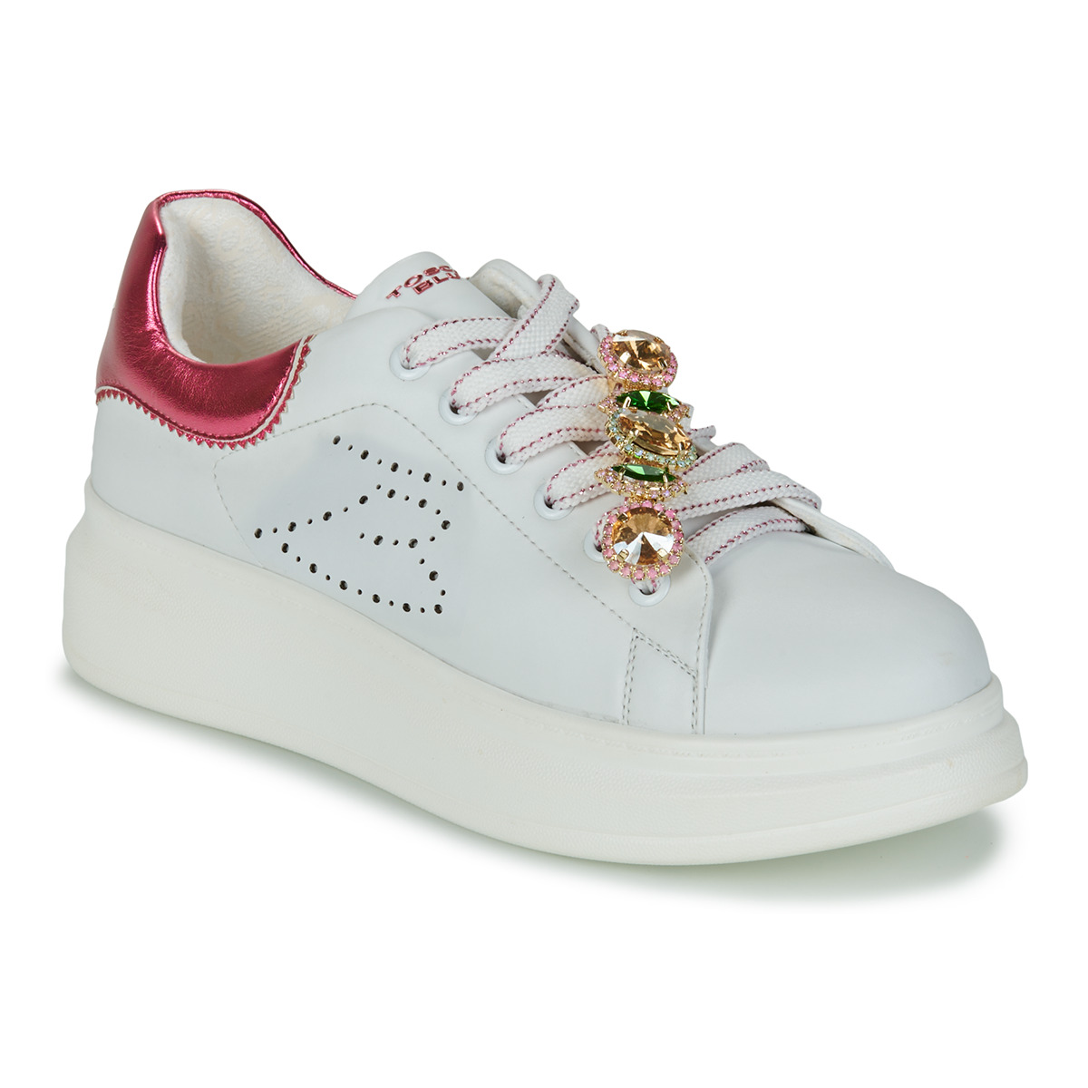 Chaussures Femme Baskets basses Tosca Blu GLAMOUR Blanc / Rose