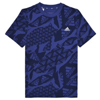 Vêtements Garçon T-shirts manches courtes Adidas Sportswear J CAMLOG T Bleu