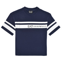 Vêtements Garçon T-shirts manches courtes Emporio Armani EA7 TSHIRT 3DBT58 Marine / Blanc